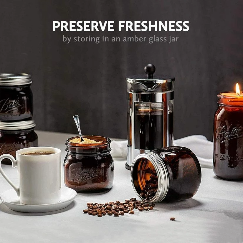 Storage Ball Pint Elite Amber Wide Mouth 475 Ml, 4 Pcs 6 Storage Ball Pint Elite Amber Wide Mouth 475 Ml, 4 Pcs - Image 4