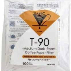 Filter Papers For Coffee CAFEC Medium Roast T-90 Coffee Paper Filter 4 Cup, 100 Pcs