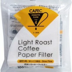 Filter Papers For Coffee CAFEC Light Roast T-92 Coffee Paper Filter 4 Cup, 100 Pcs