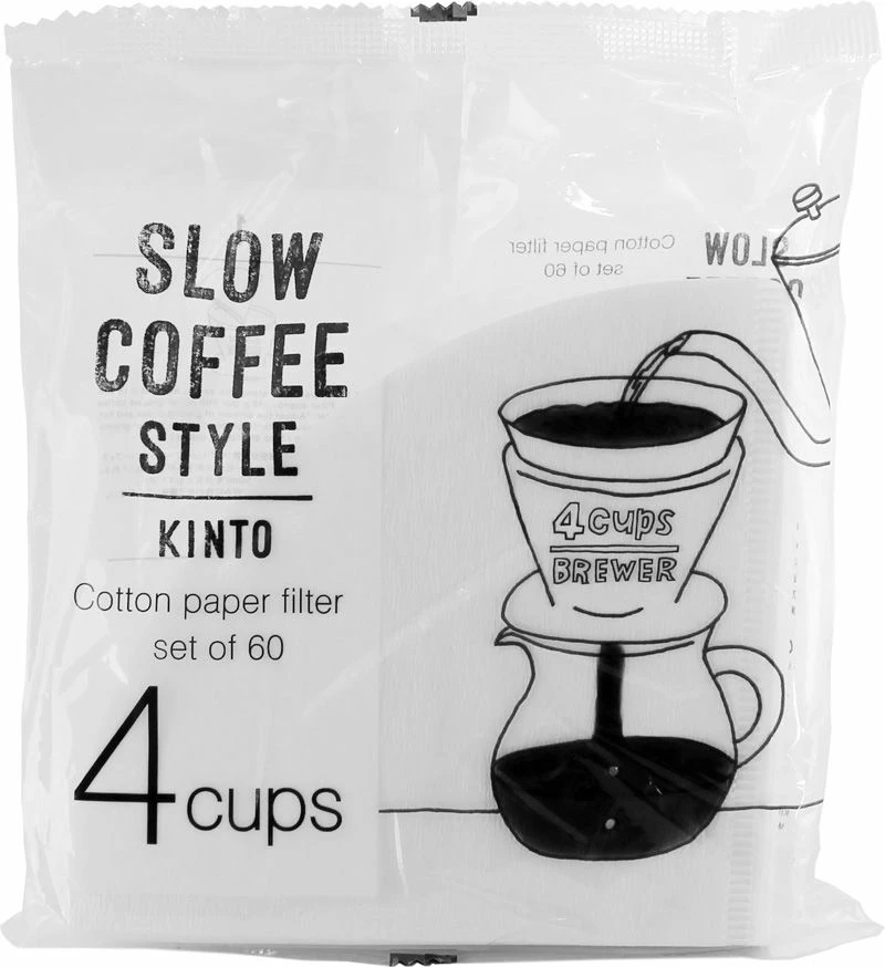 Filter Papers For Coffee Kinto SCS Cotton Paper FIlter 4 Cups, 60 Pcs 3 Filter Papers For Coffee Kinto SCS Cotton Paper FIlter 4 Cups, 60 Pcs