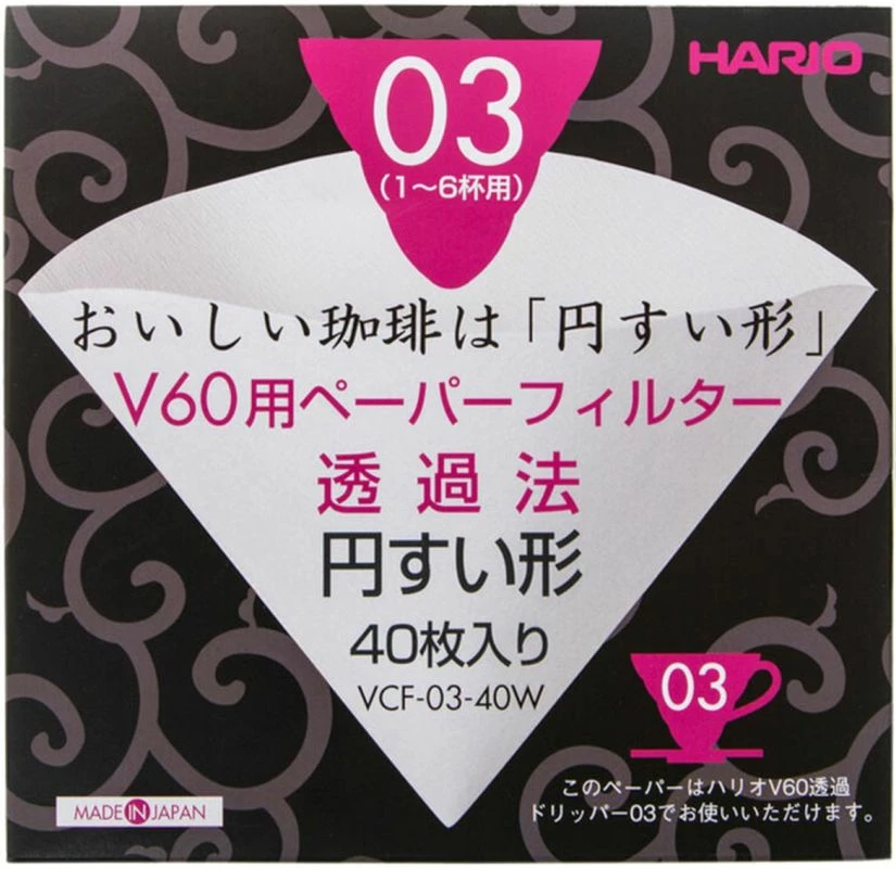 Filter Papers For Coffee Hario V60 Size 03 Coffee Paper Filters, 40 Pcs Box 3 Filter Papers For Coffee Hario V60 Size 03 Coffee Paper Filters, 40 Pcs Box