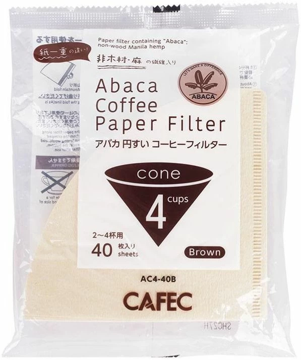 Filter Papers For Coffee CAFEC ABACA Cone-Shaped Filter Paper 4 Cup, Brown 3 Filter Papers For Coffee CAFEC ABACA Cone-Shaped Filter Paper 4 Cup, Brown