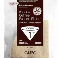 Filter Papers For Coffee CAFEC ABACA Cone-Shaped Filter Paper 1 Cup