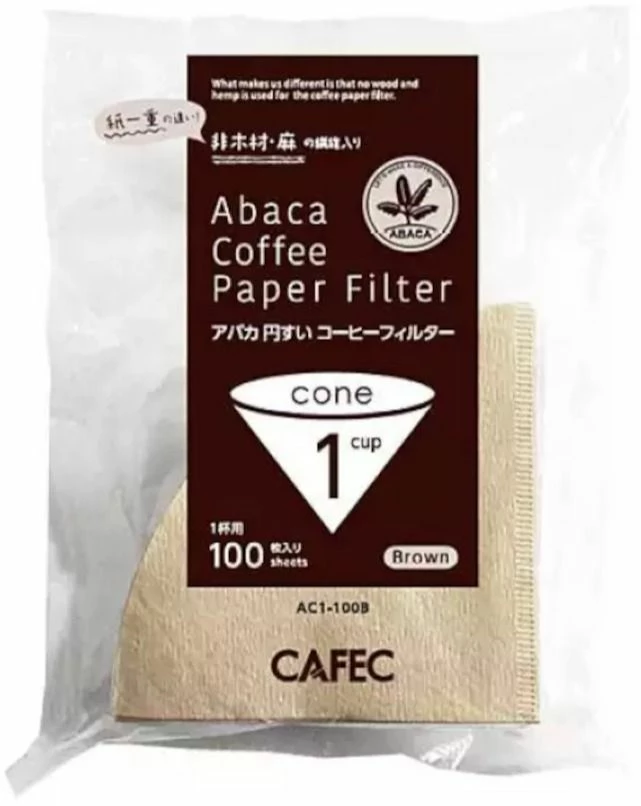 Filter Papers For Coffee CAFEC ABACA Cone-Shaped Filter Paper 1 Cup 3 Filter Papers For Coffee CAFEC ABACA Cone-Shaped Filter Paper 1 Cup